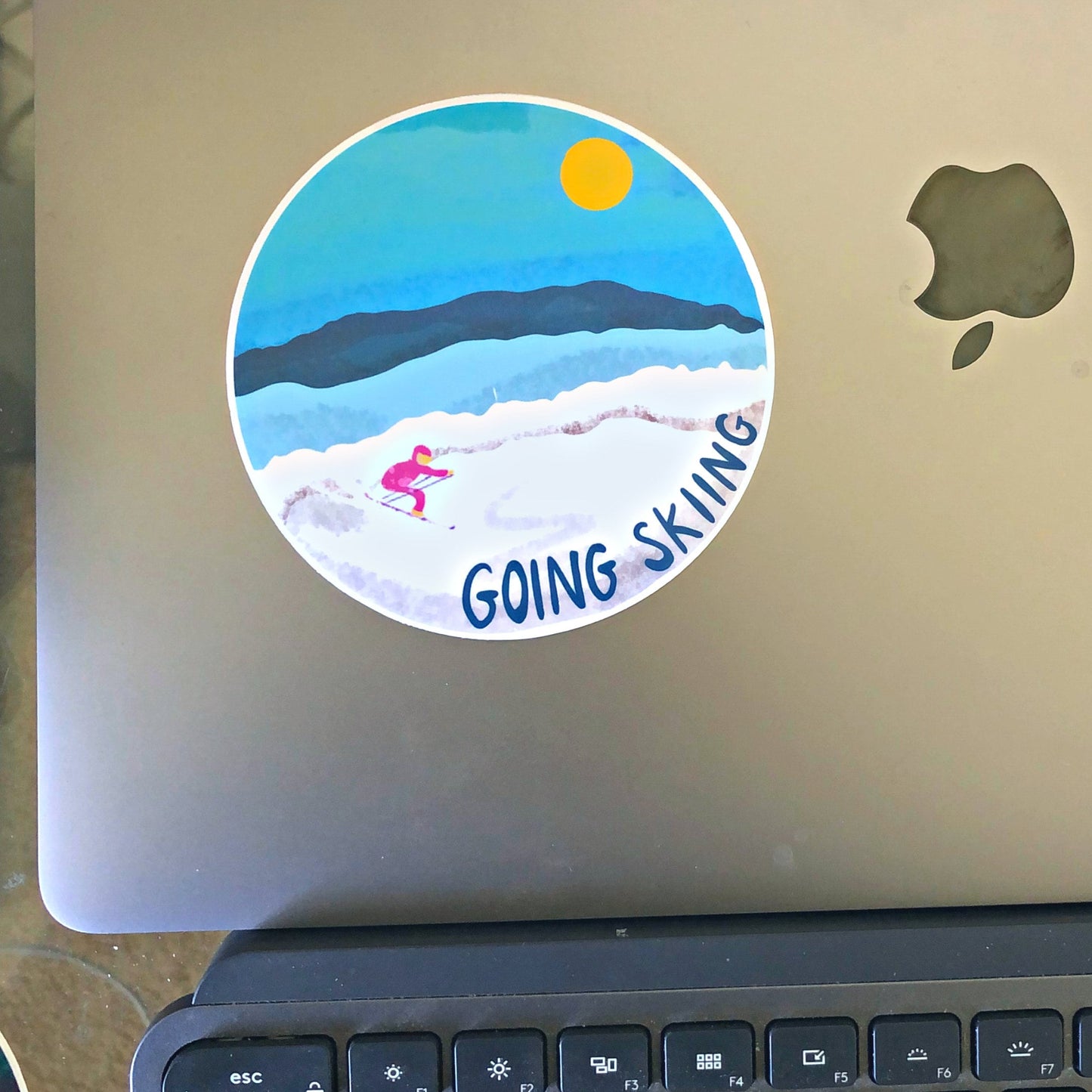 Going Skiing Sticker | Laptop Decal | Car Bumper Sticker | Outdoors Vinyl