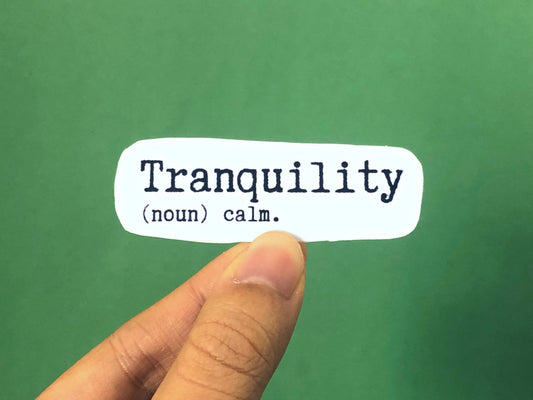 Tranquility Definition Sticker | Yoga Gifts | Transparent Laptop Decal
