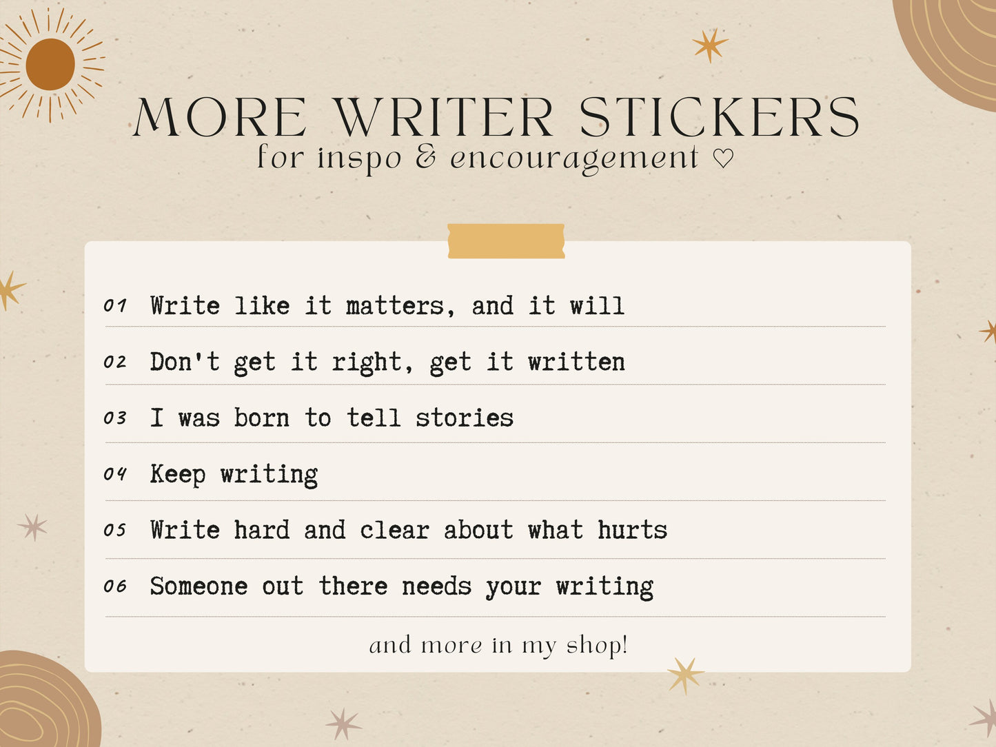 Keep Writing Sticker | Writer Gifts | Writing Motivation