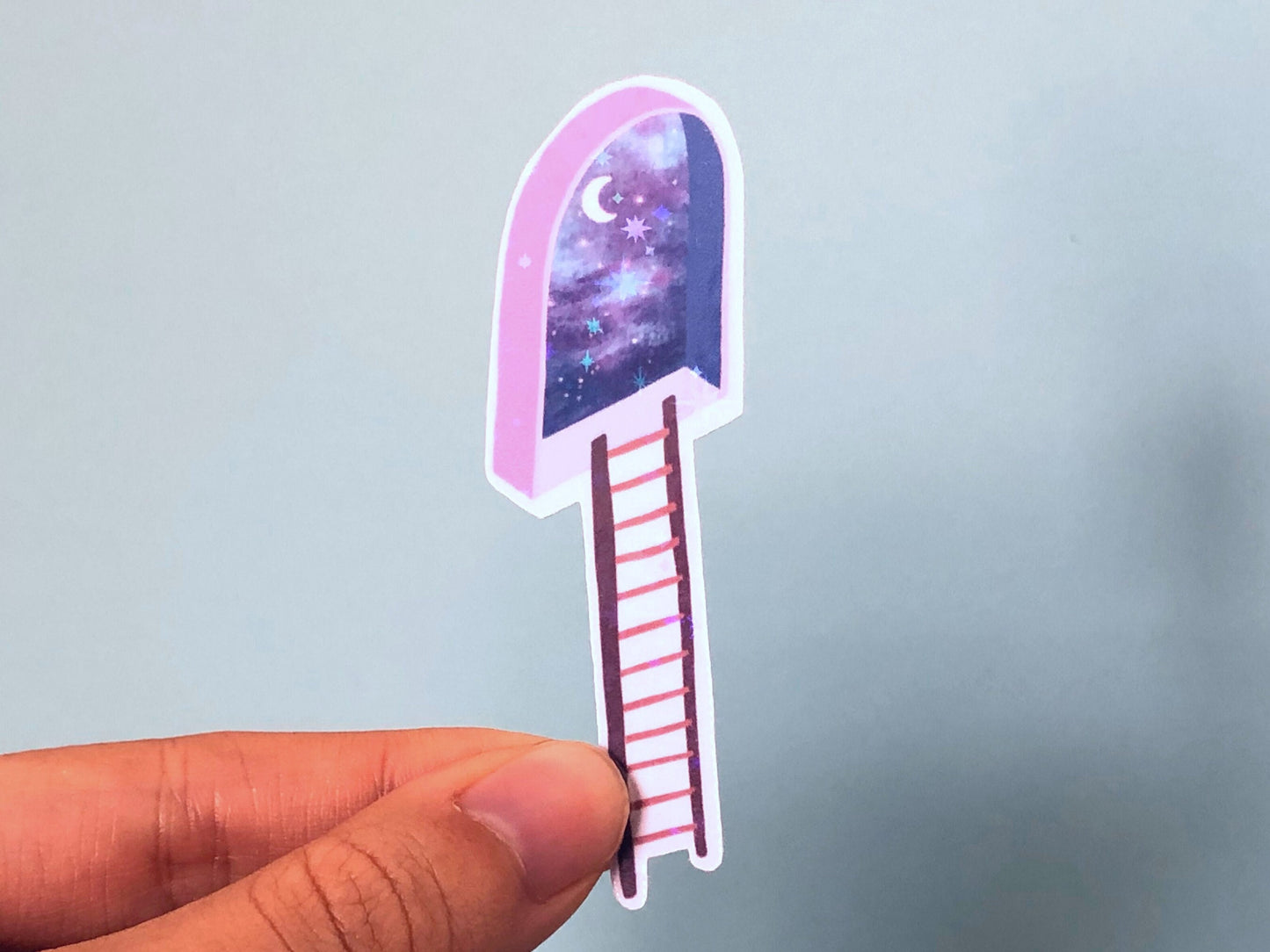 Galaxy Ladder Sticker | Holographic Laptop Decal & Water Bottle Sticker