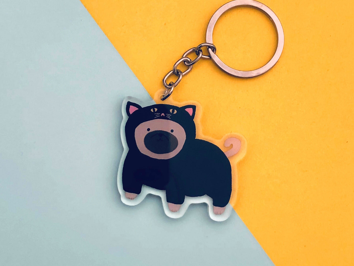 Pug Costume Keychain | Pet Keychain, Dog Lover Gift, Cute Accessories