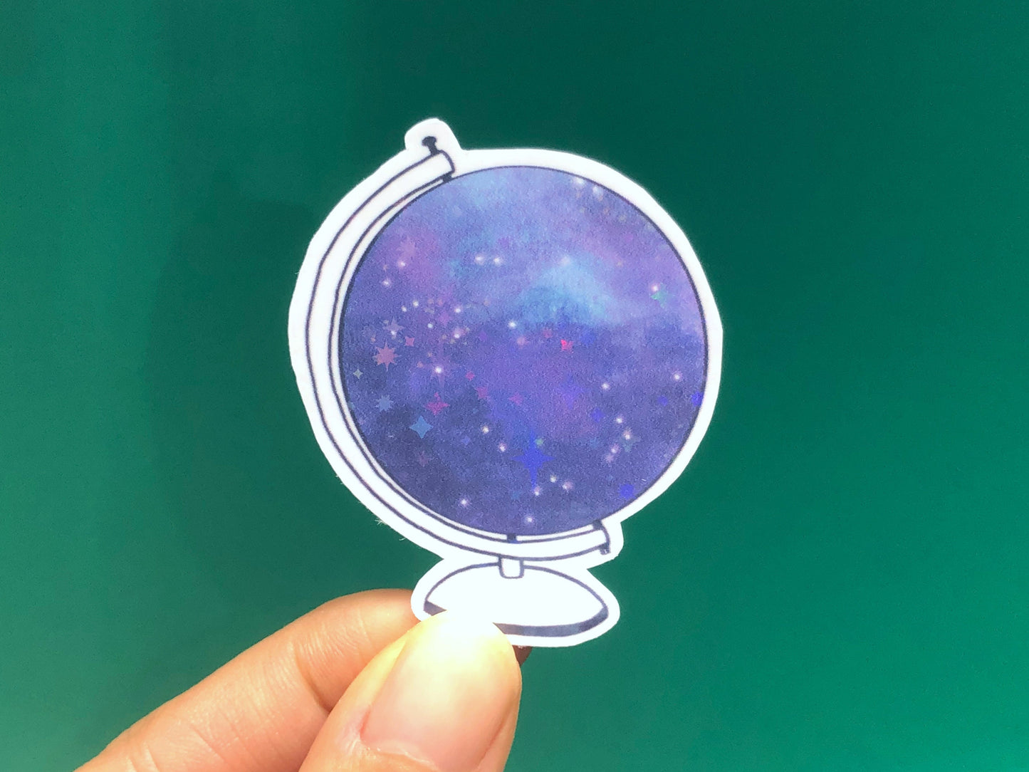 Galaxy Globe Sticker | Holographic Sticker | Space Laptop Decal