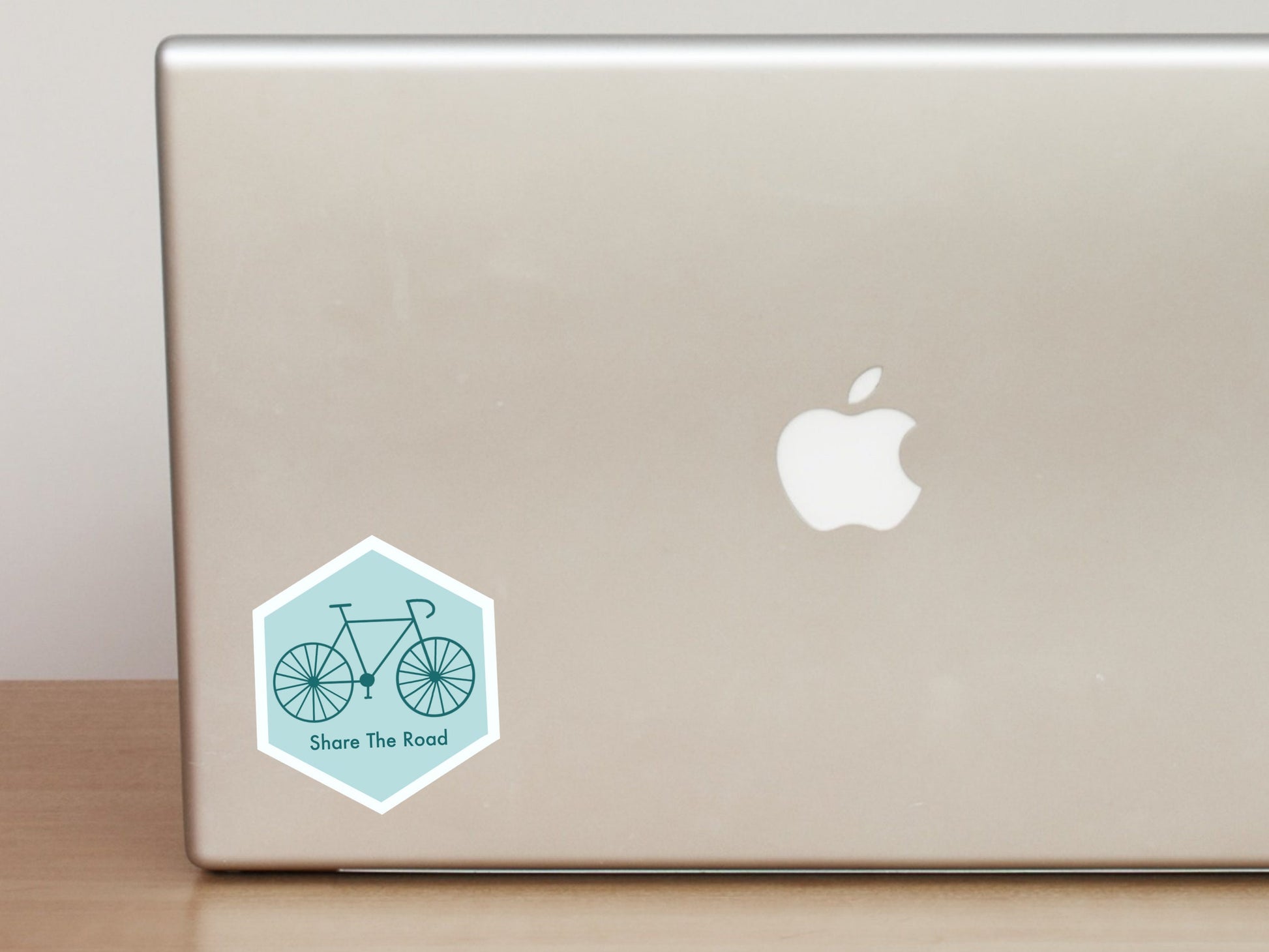 Share The Road Hexagon Sticker | Laptop Decal | Bumper Sticker | Outdoors Vinyl