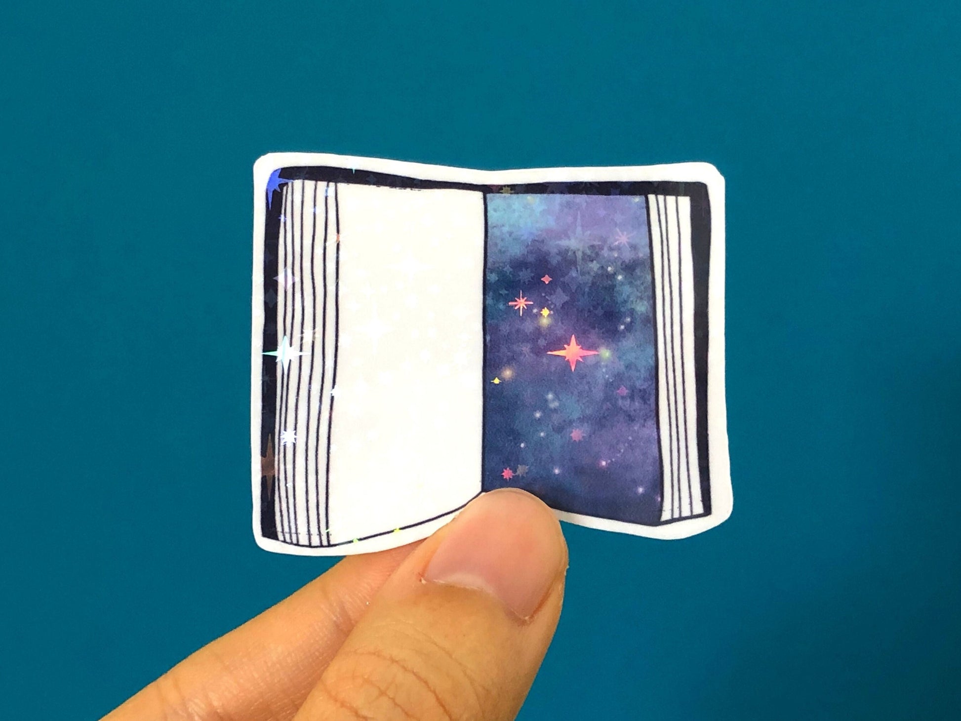 Galaxy Book Sticker | Holographic Sticker | Space Laptop Decal