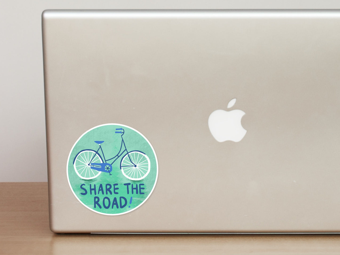Share The Road Teal Sticker | Laptop Decal | Car Bumper Sticker | Outdoors Vinyl