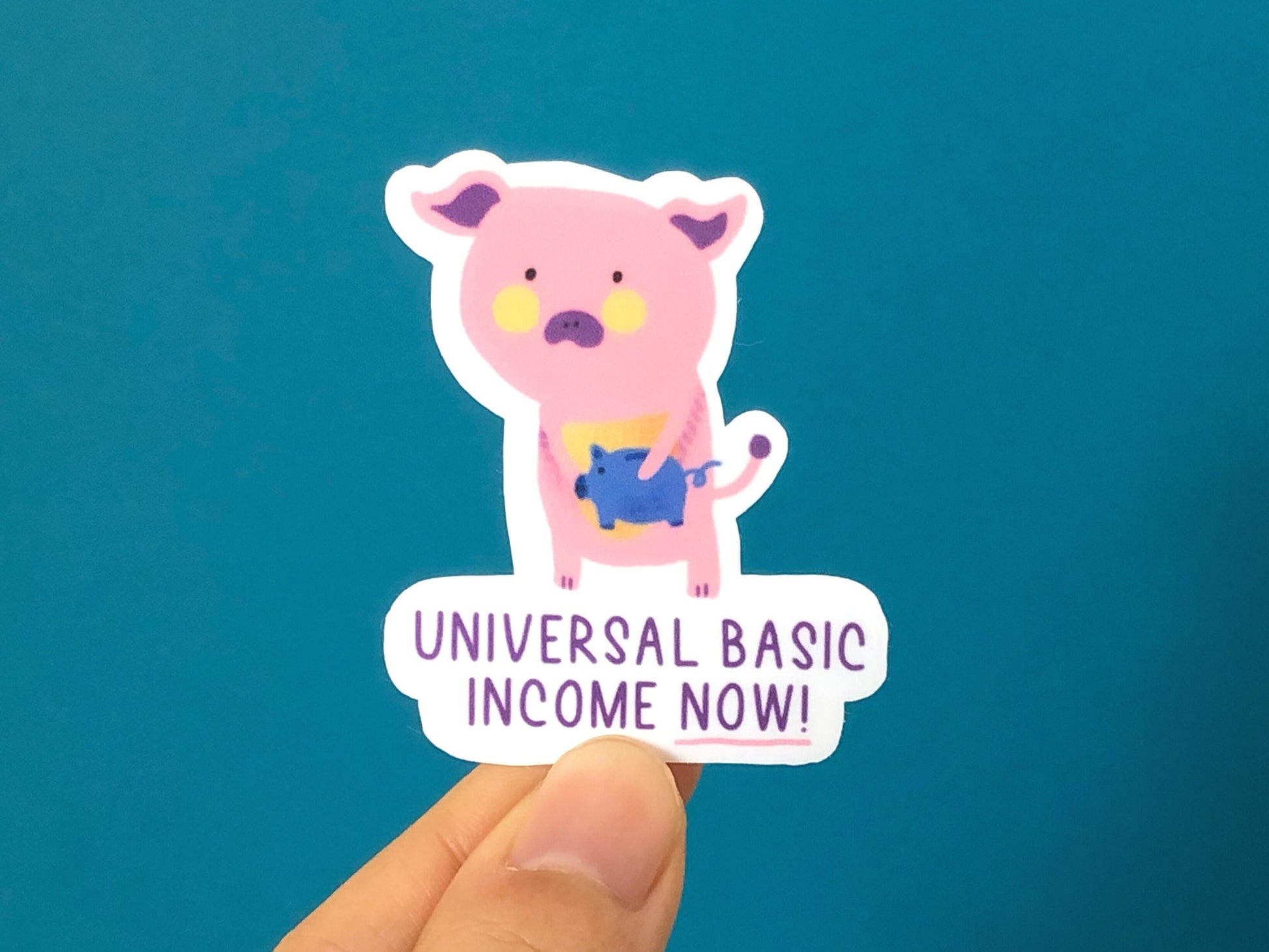 Universal Basic Income (UBI) Sticker | Liberal Gifts | Leftist Stickers