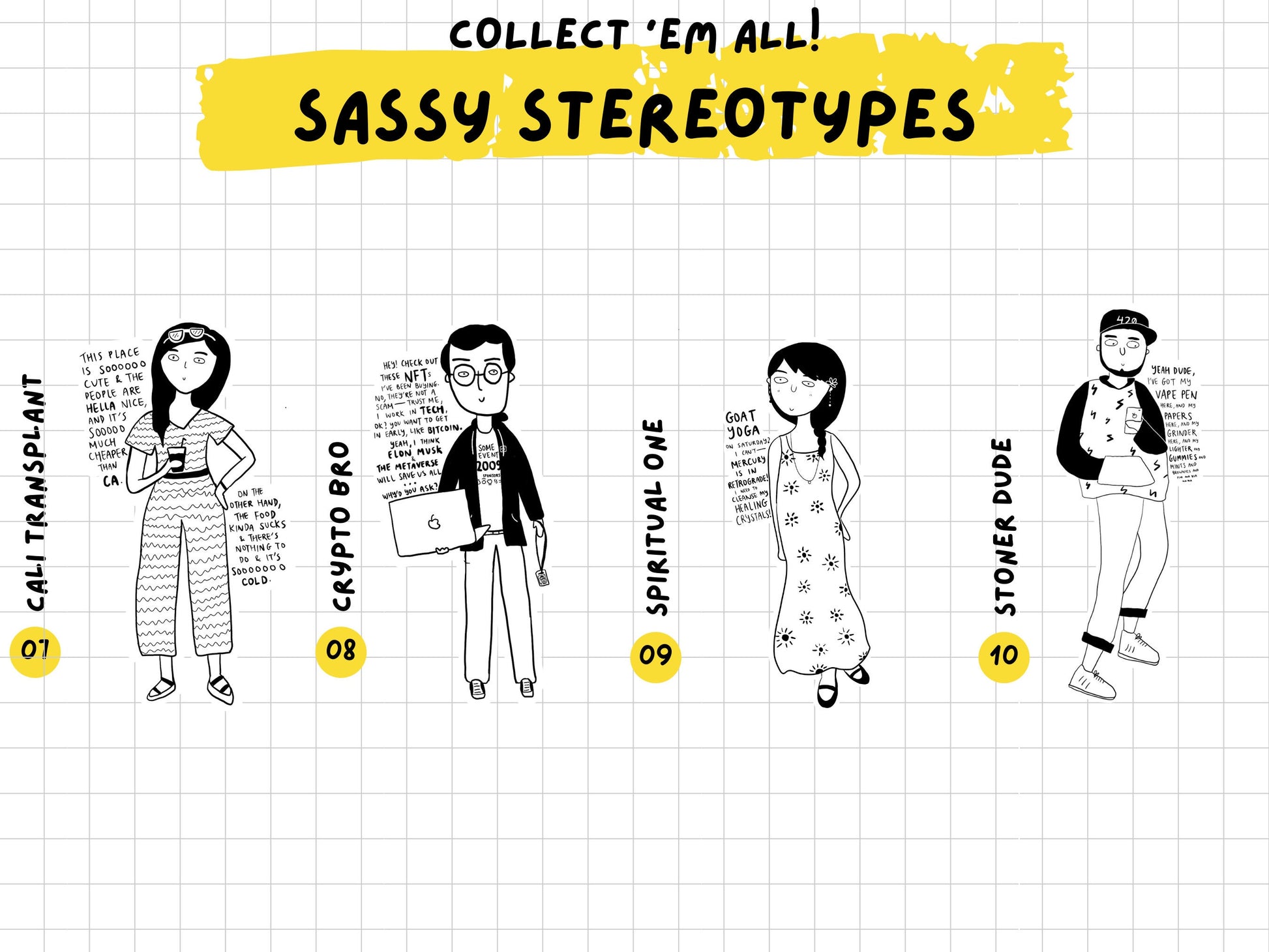 Sassy Stereotypes Sticker Pack | Funny Gifts, Laptop & Water Bottle Decals