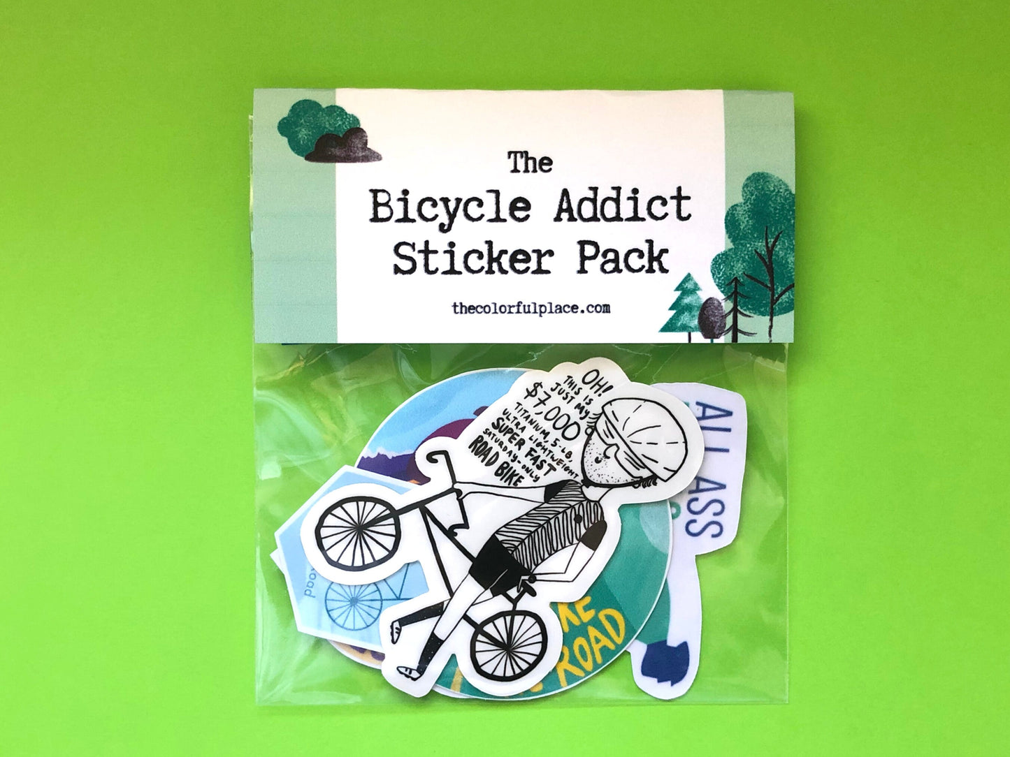 The Bicycle Addict Sticker Pack | Bicycle Gifts, Laptop Stickers, Water Bottle Decals