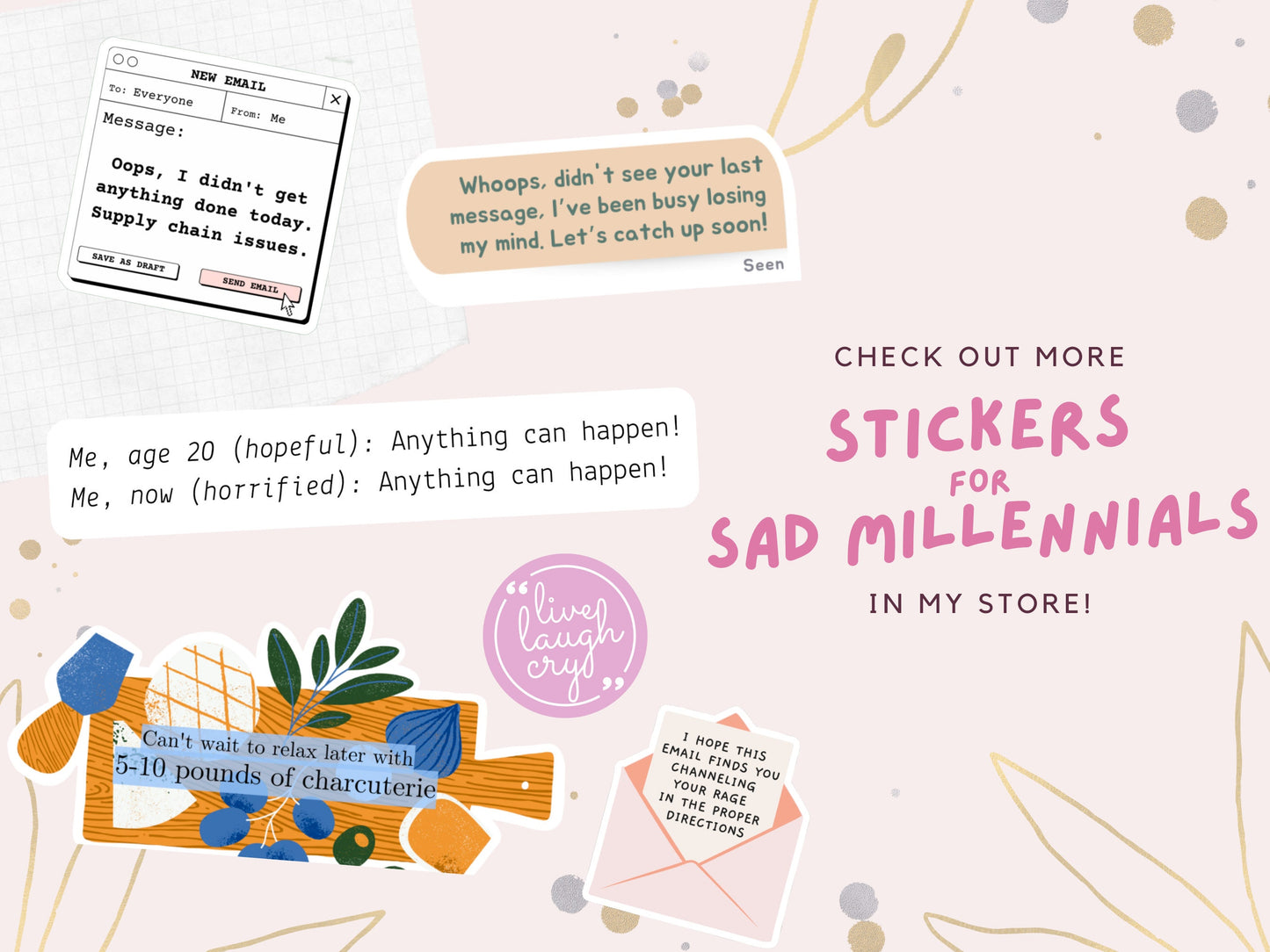 Whoops, Didn't See Your Message Sticker | Sad Millennial Gifts | Funny Laptop Decals | Aesthetic Sticker