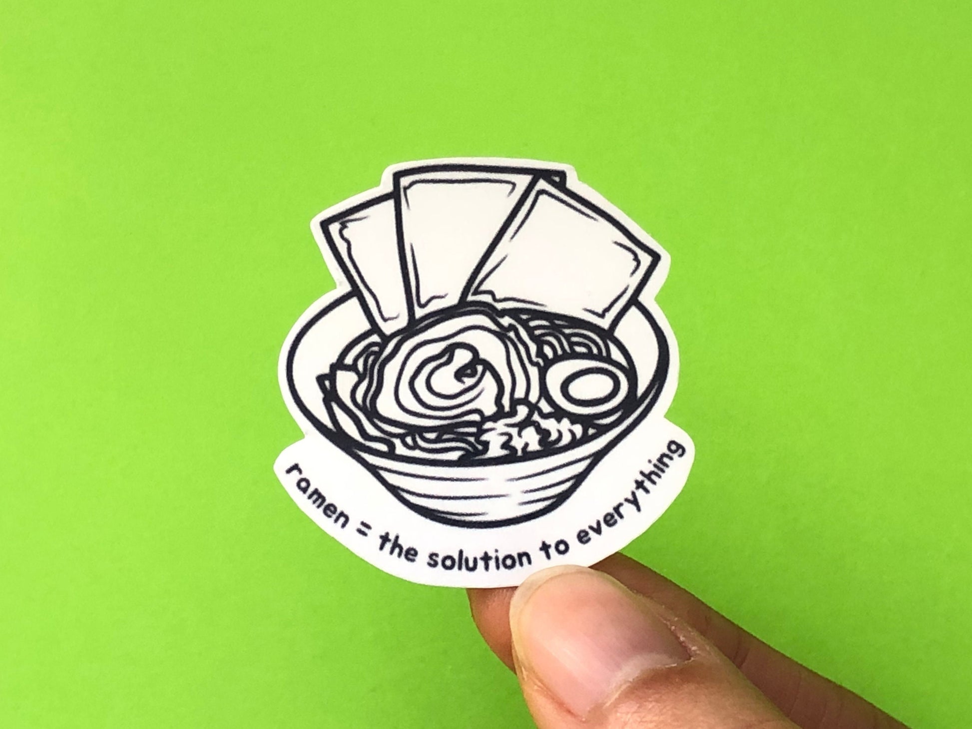 Ramen = The Solution To Everything Sticker | Asian Food Sticker | Foodie Gifts