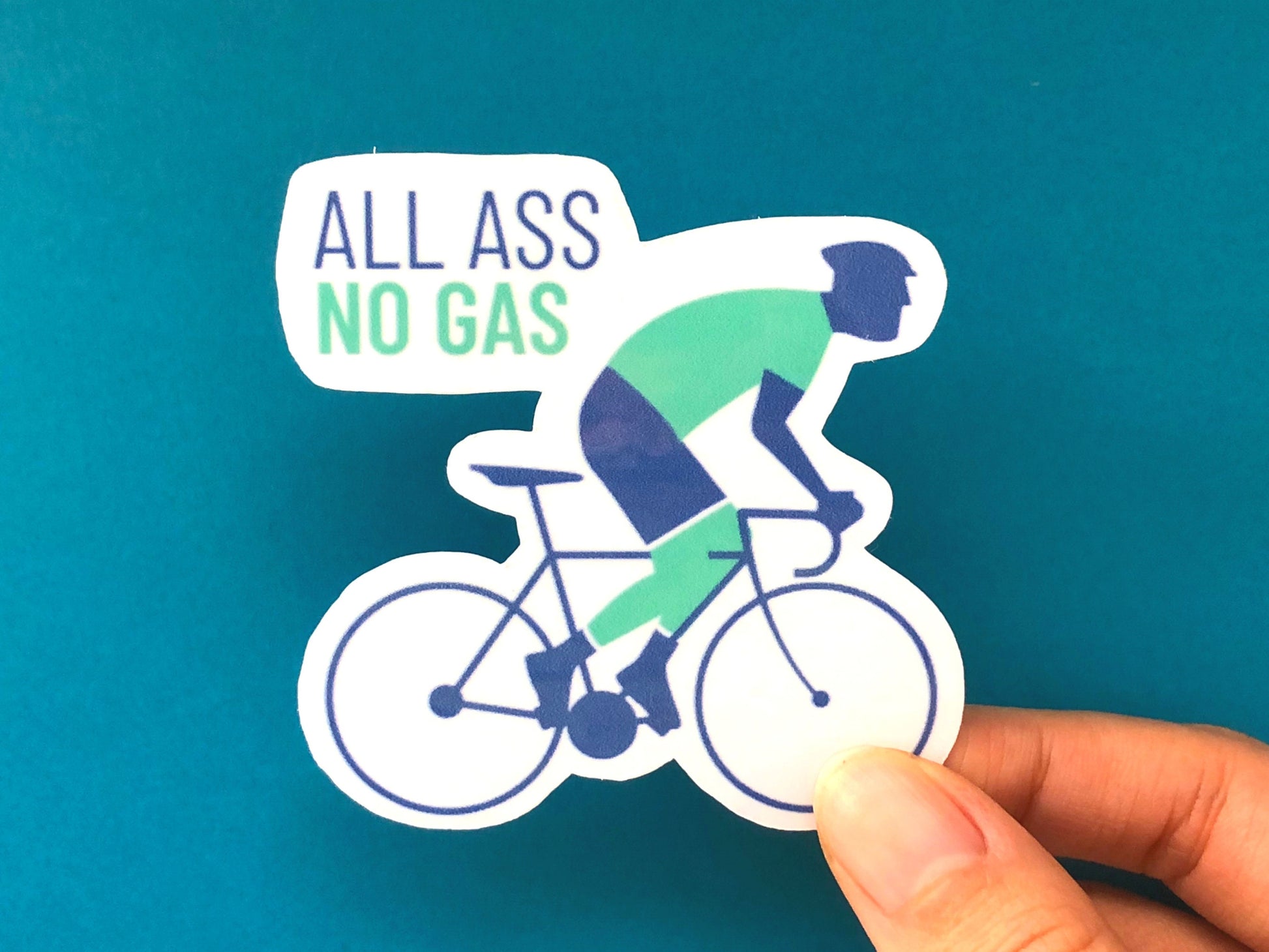 All Ass No Gas Sticker | Bicycle Gifts, Laptop Stickers, Water Bottle Decals | Cycling Life | Road Bike