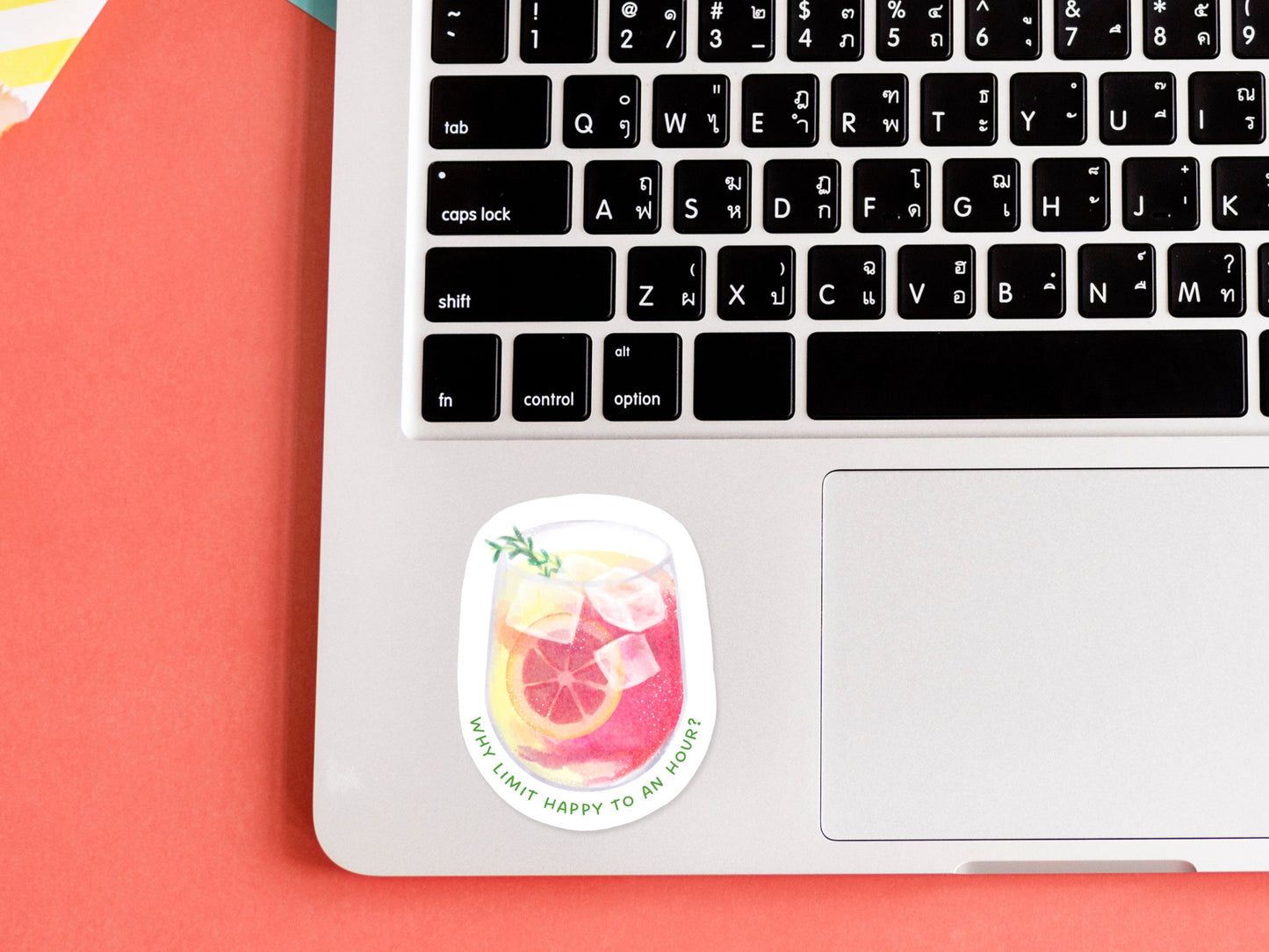 Happy Hour Sticker | Sad Millennial Gifts | Funny Laptop Decals | Aesthetic Sticker