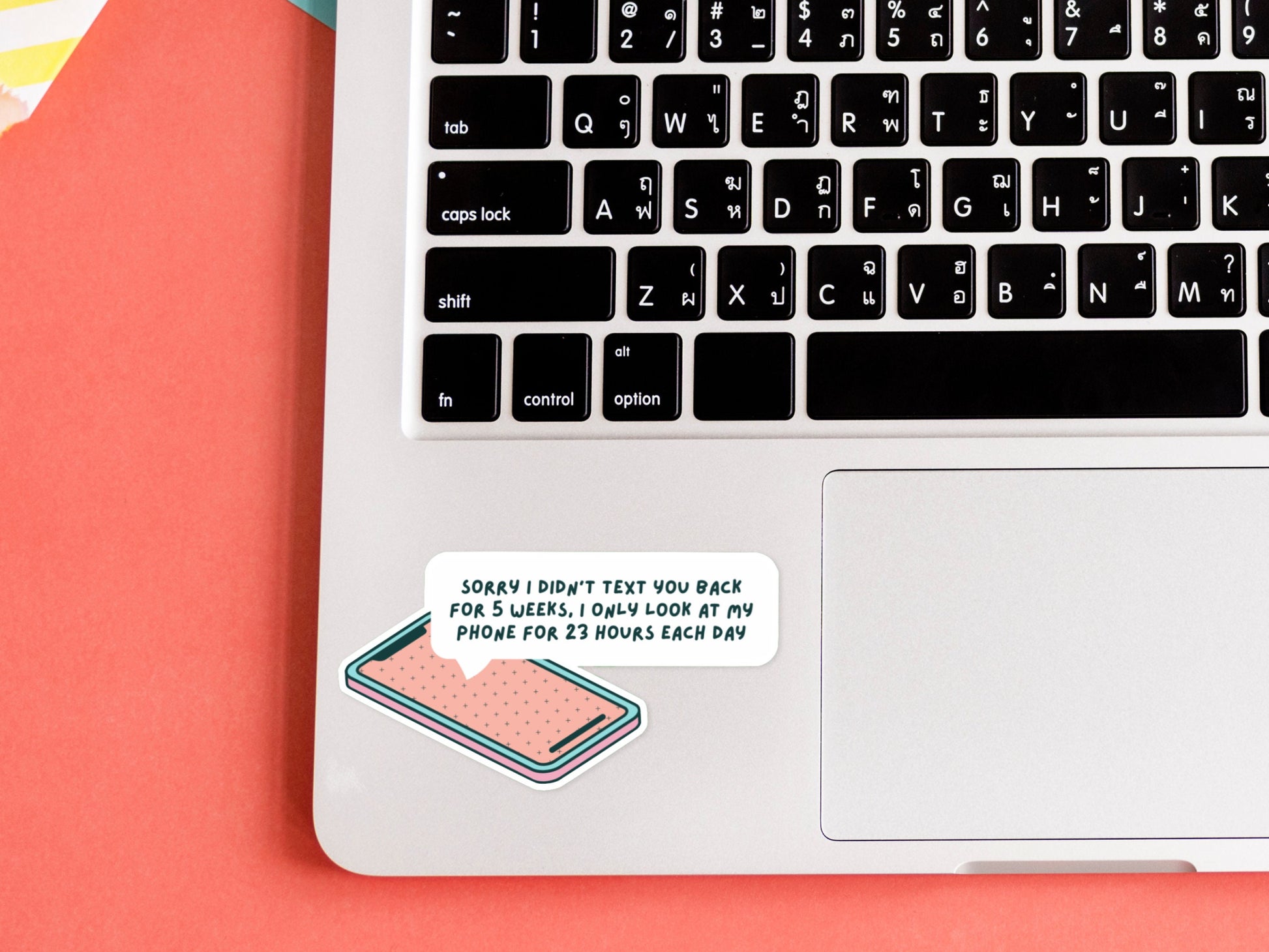 Sorry I Didn't Text Back Sticker | Sad Millennial Gifts | Funny Laptop Decals | Aesthetic Sticker