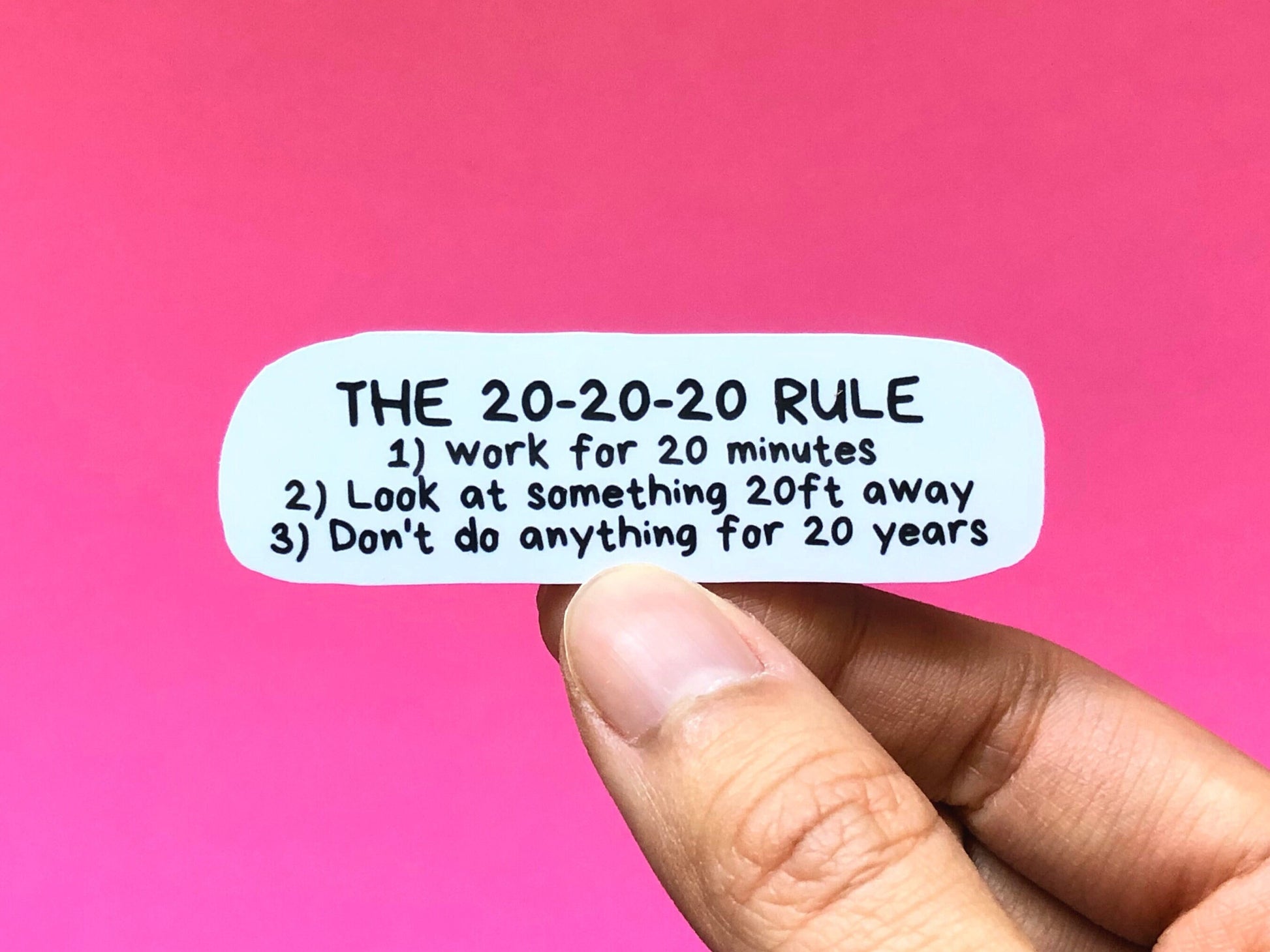 The 20-20-20 Rule Sticker | Sad Millennial Gifts | Funny Laptop Decals | Aesthetic Sticker