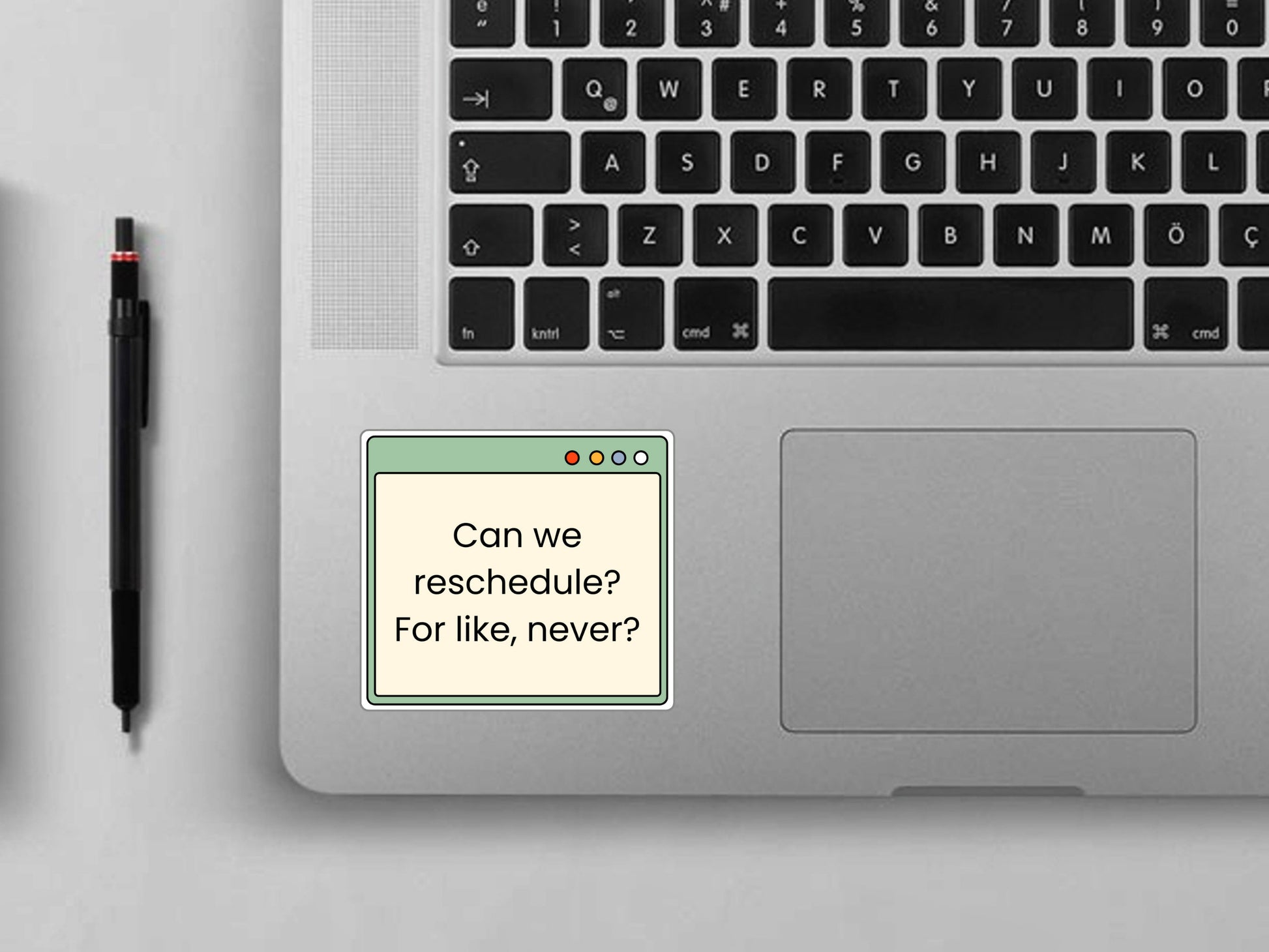 Can We Reschedule For Never? Sticker | Funny Laptop Decals | Aesthetic Sticker