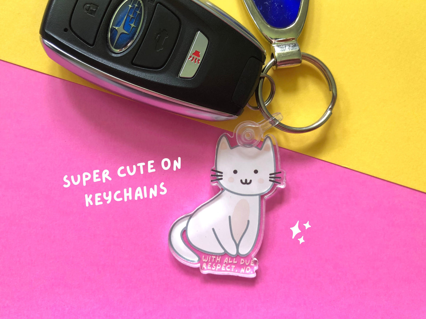 With All Due Respect, No Keychain | Sad Millennial Gifts | Funny Keychains