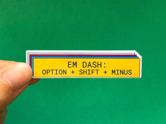 Em Dash Shortcut Sticker | Writer Gifts | Writing Motivation | Writing Laptop Sticker