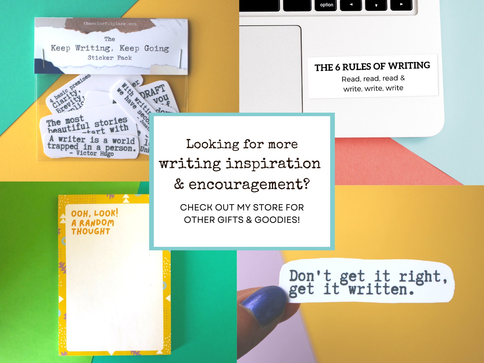 Keep Going, Keep Writing Sticker | Writer Gifts | Writing Motivation | Writing Laptop Sticker