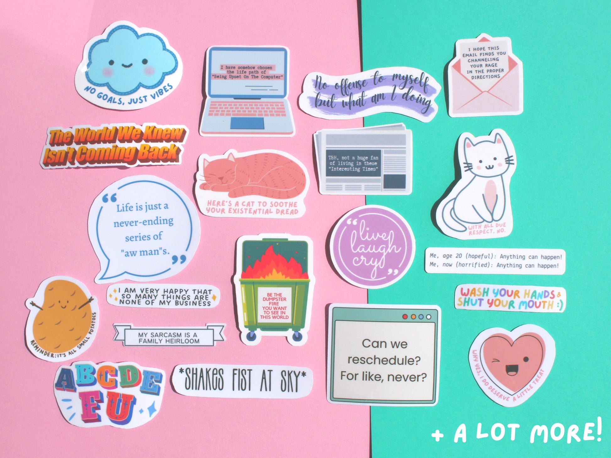 The Sad Millennial Sticker Pack, Funny Laptop Decals