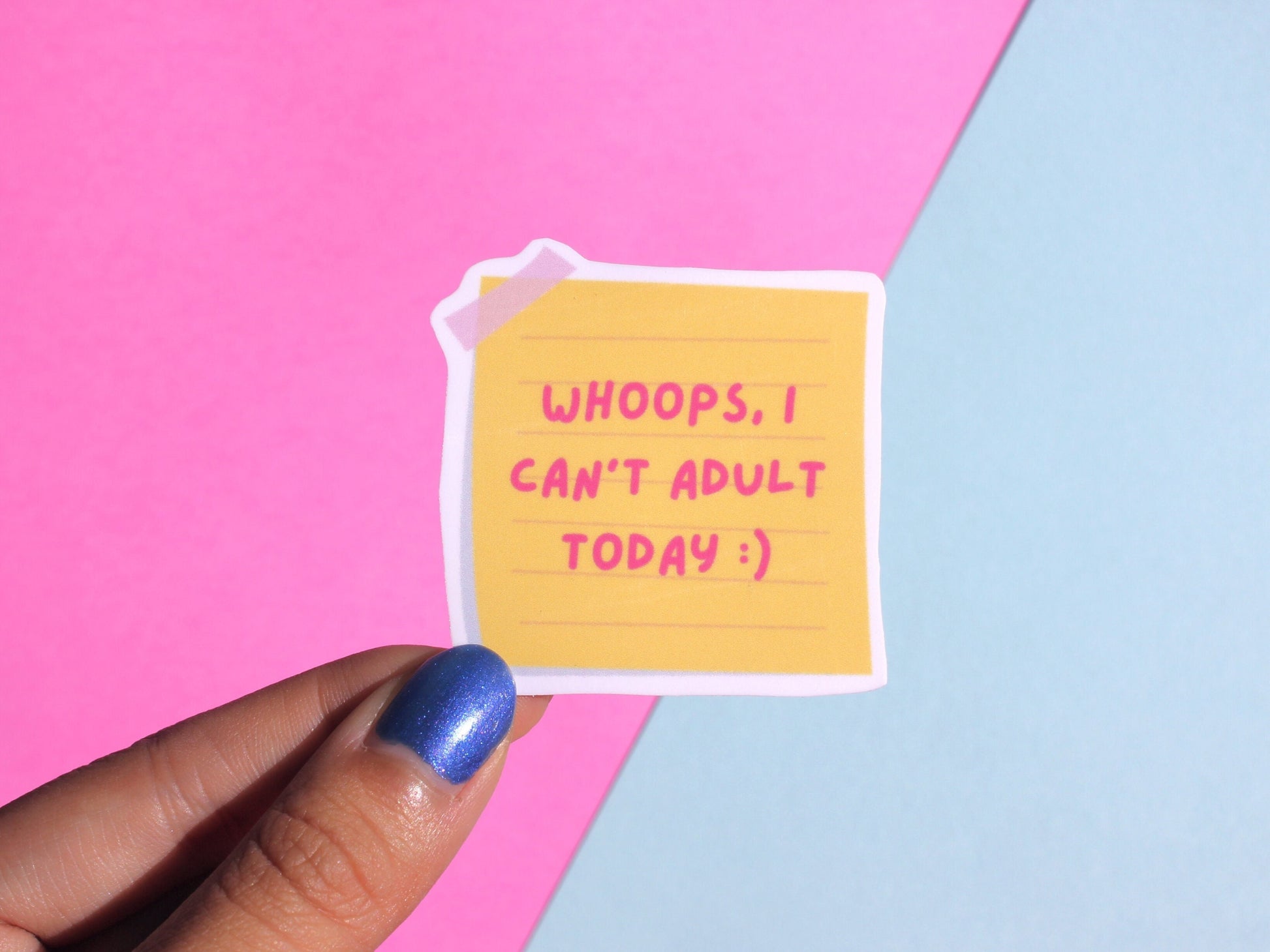 Whoops I Can't Adult Today Sticker | Sad Millennial Gifts | Funny Laptop Decals | Aesthetic Sticker