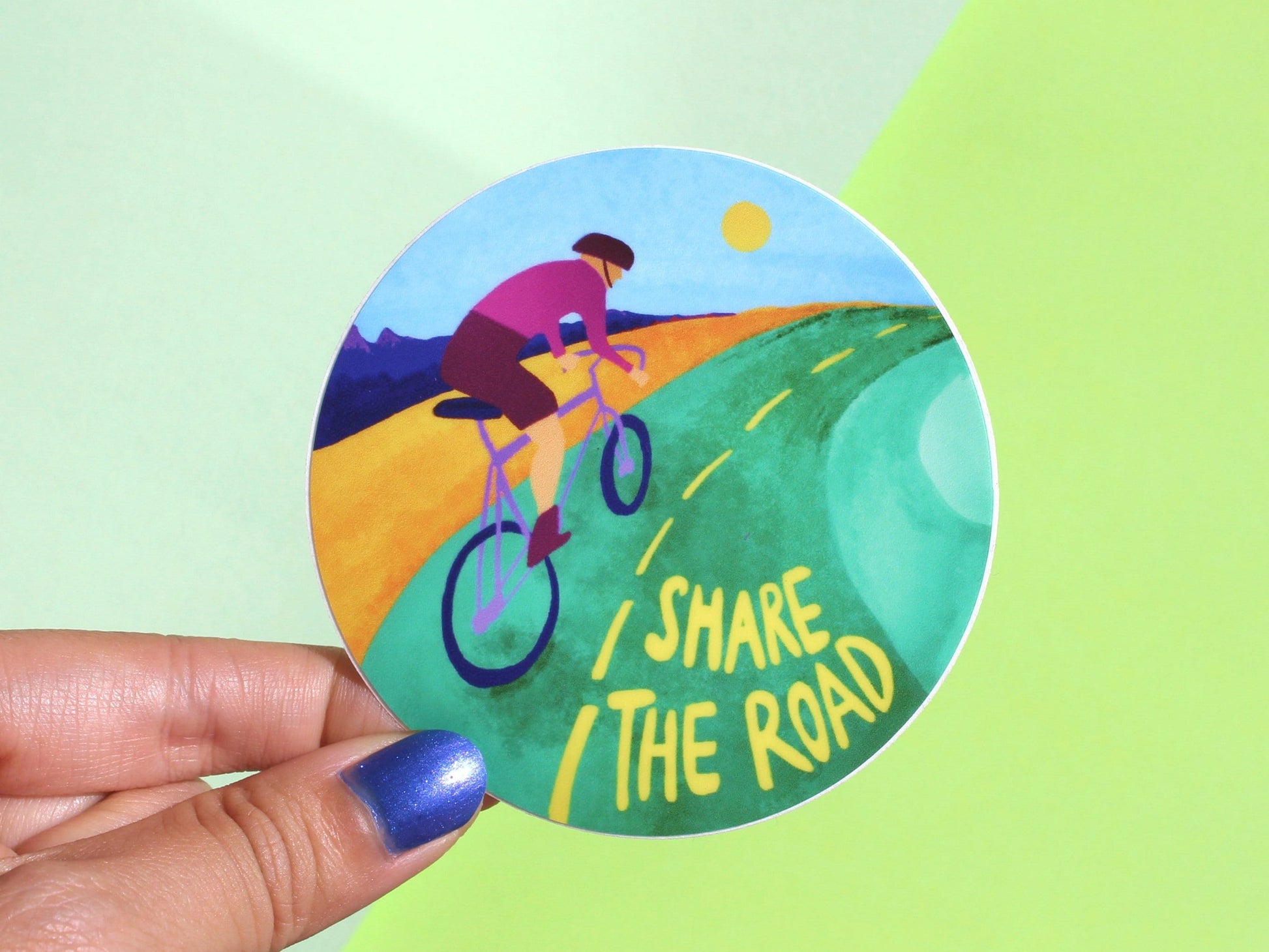 Share The Road Sticker | Laptop Decal | Car Bumper Sticker | Outdoors Vinyl