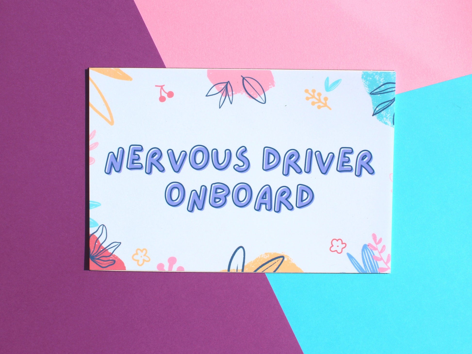 Nervous Driver Onboard Car Bumper Magnet | Funny Car Magnets | Millennial Gen Z Aesthetic