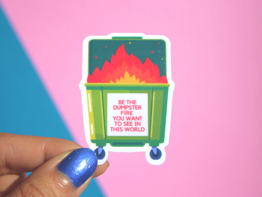 Dumpster Fire Sticker | Sad Millennial Gifts | Funny Laptop Decals | Aesthetic Sticker