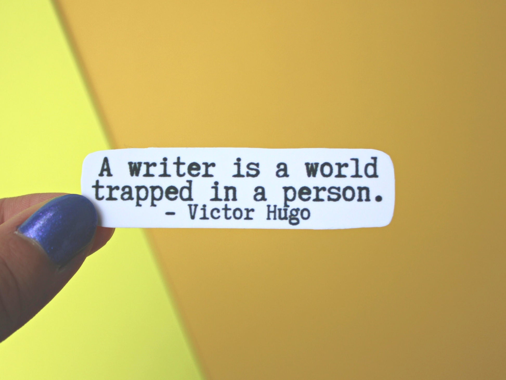 A Writer Is A World Trapped In A Person Sticker | Writer Gifts | Author Quotes | Writing Motivation