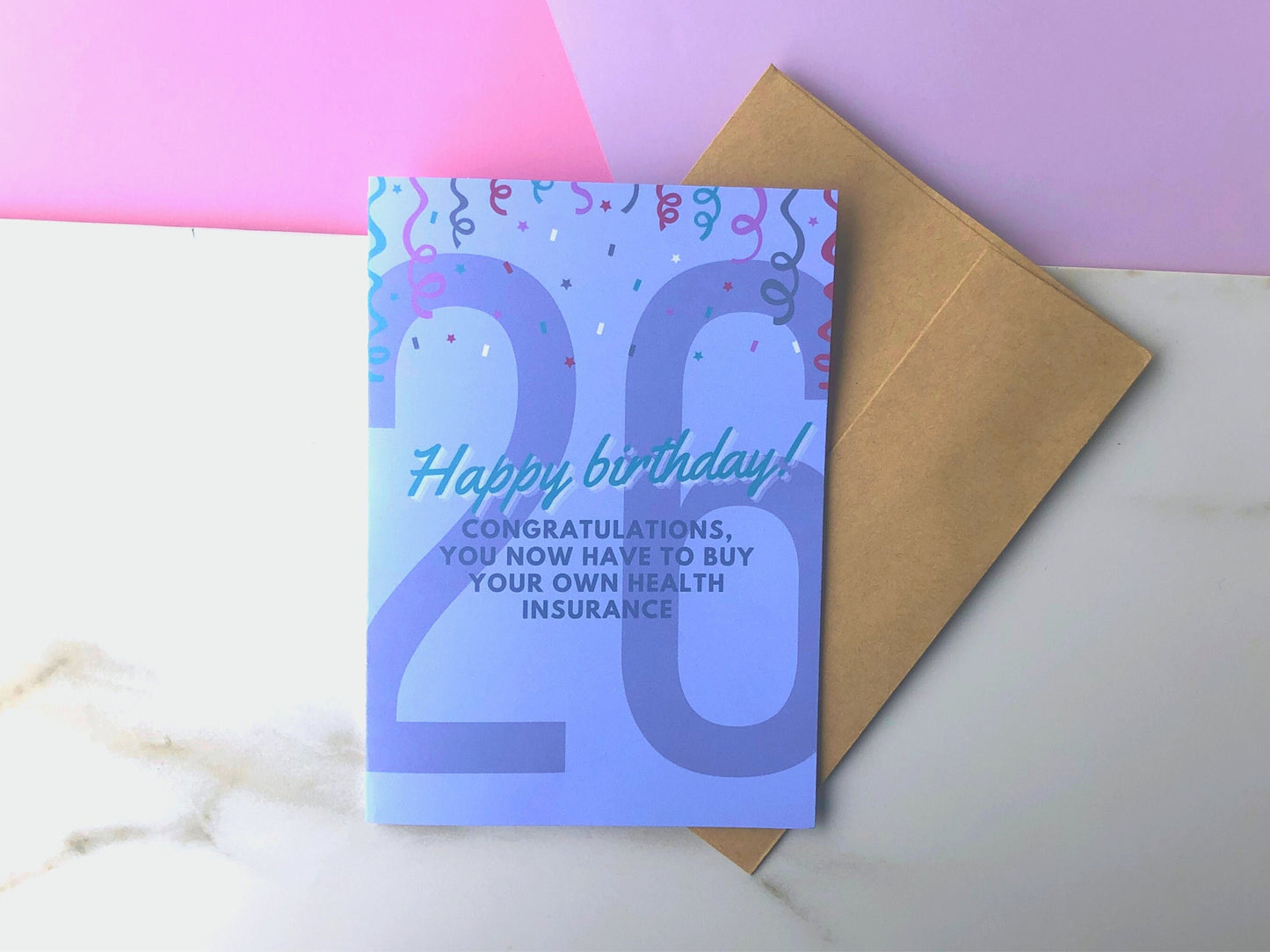 26th Birthday Card | Funny Birthday Card | 26 Birthday Gift | 26 Health Insurance