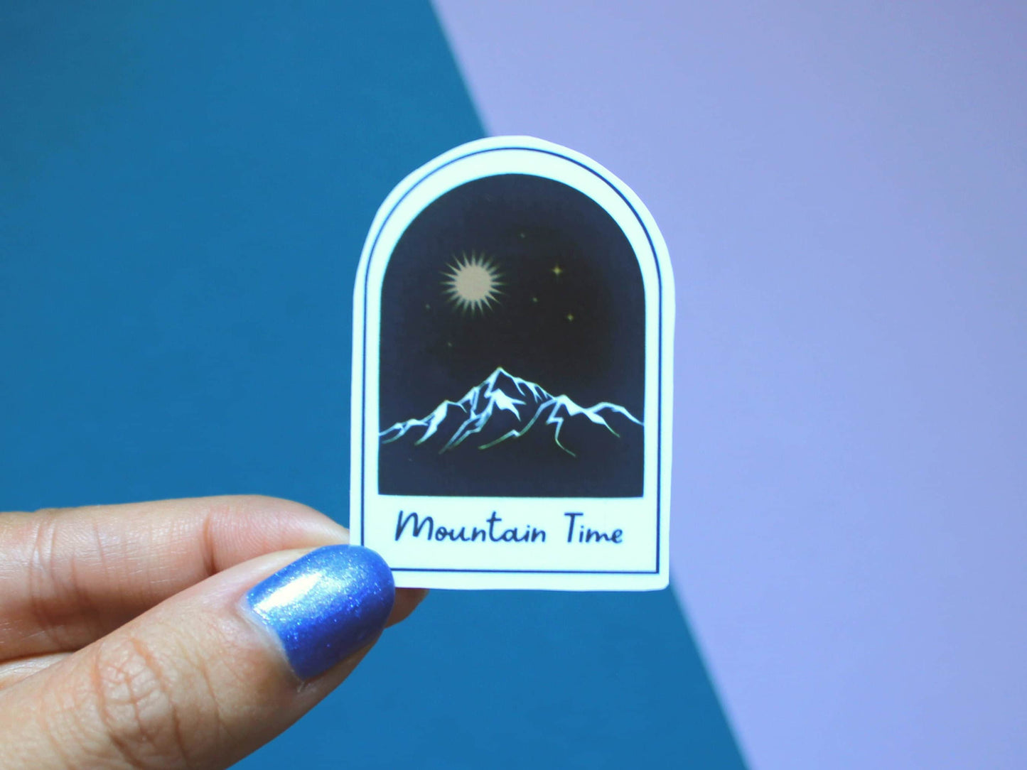 Celestial Mountain Time Sticker | Laptop Decal | Water Bottle Sticker