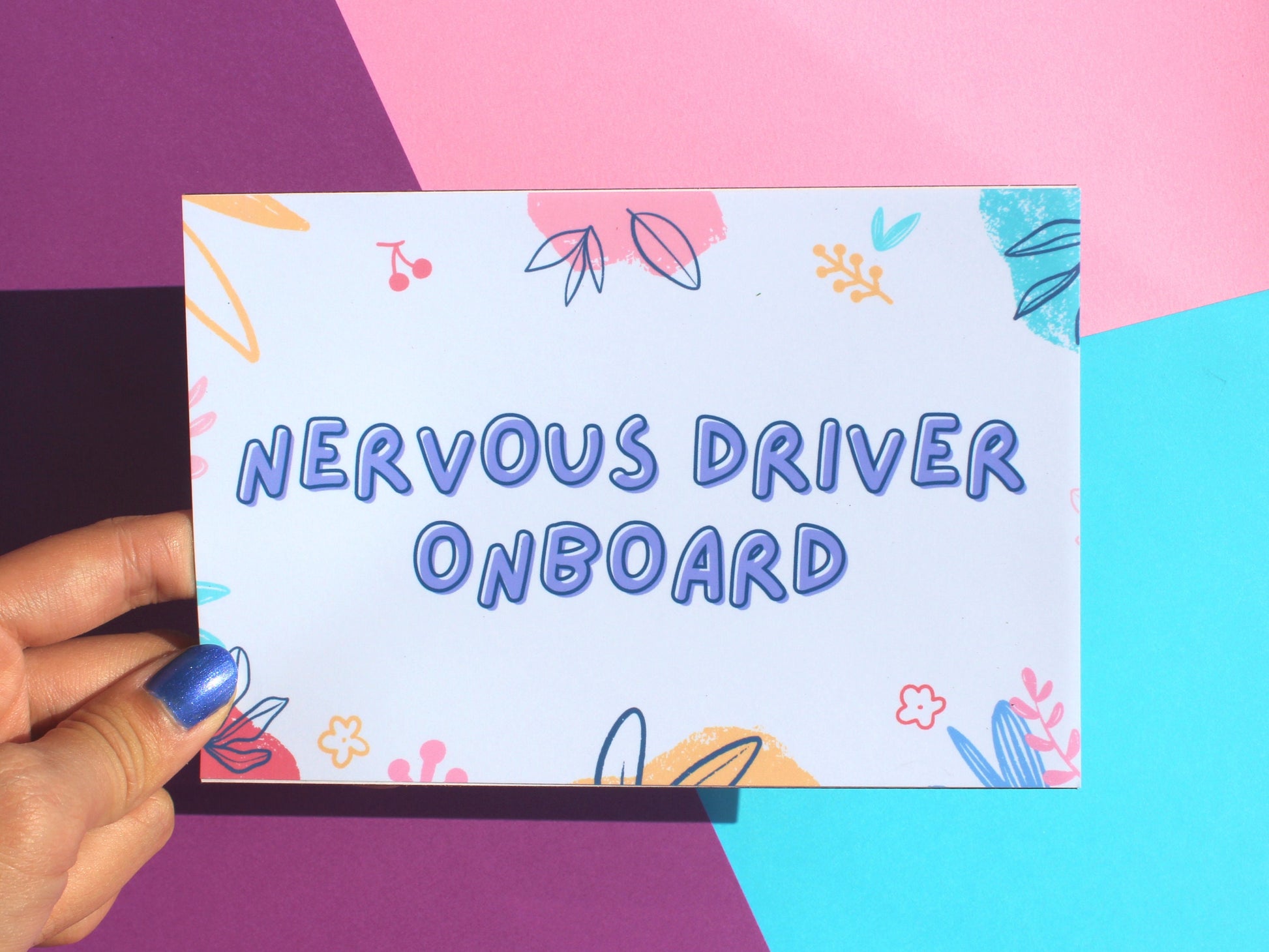 Nervous Driver Onboard Car Bumper Magnet | Funny Car Magnets | Millennial Gen Z Aesthetic