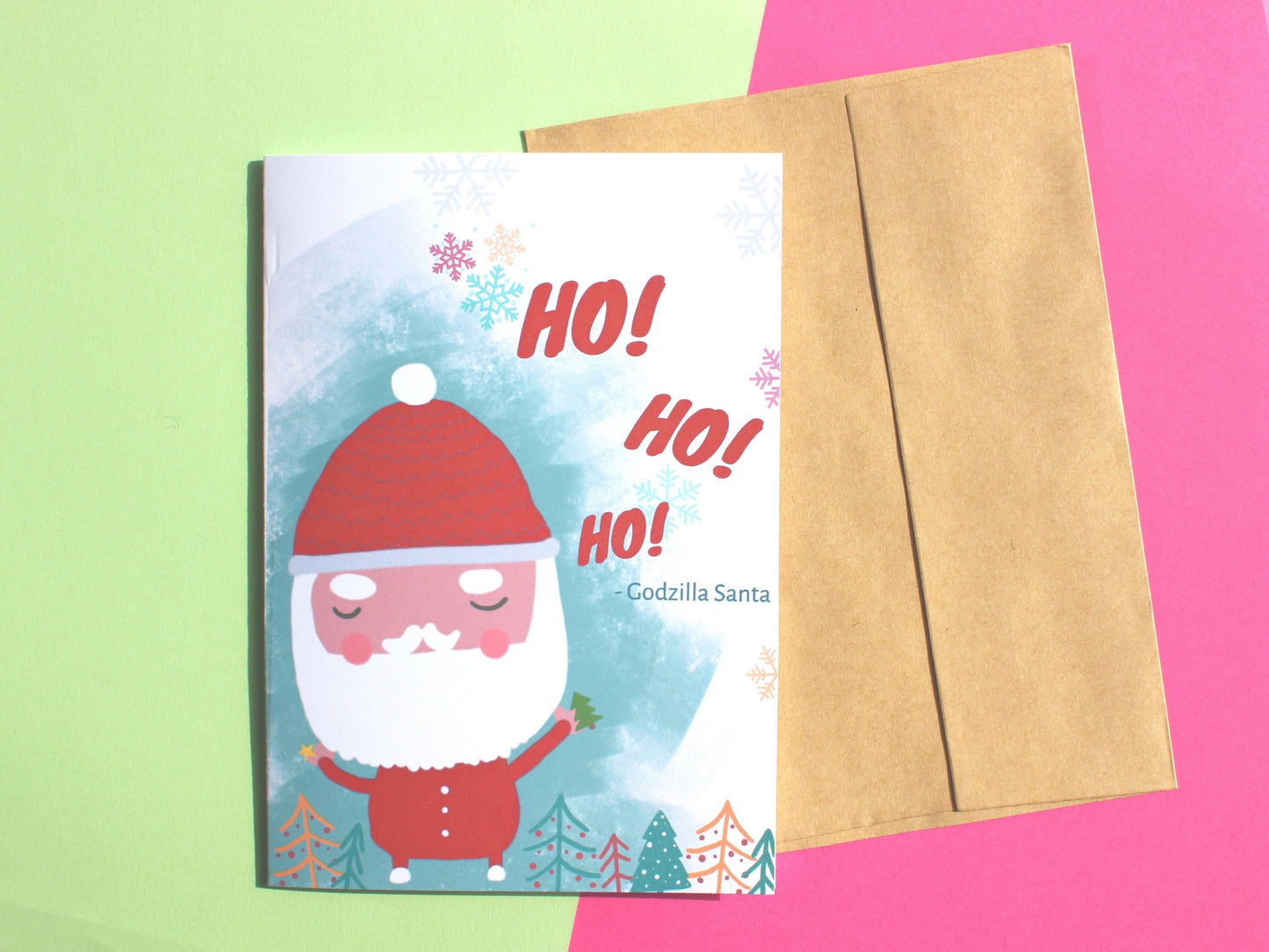 Godzilla Santa Card | Funny Christmas Card | Funny Holiday Card