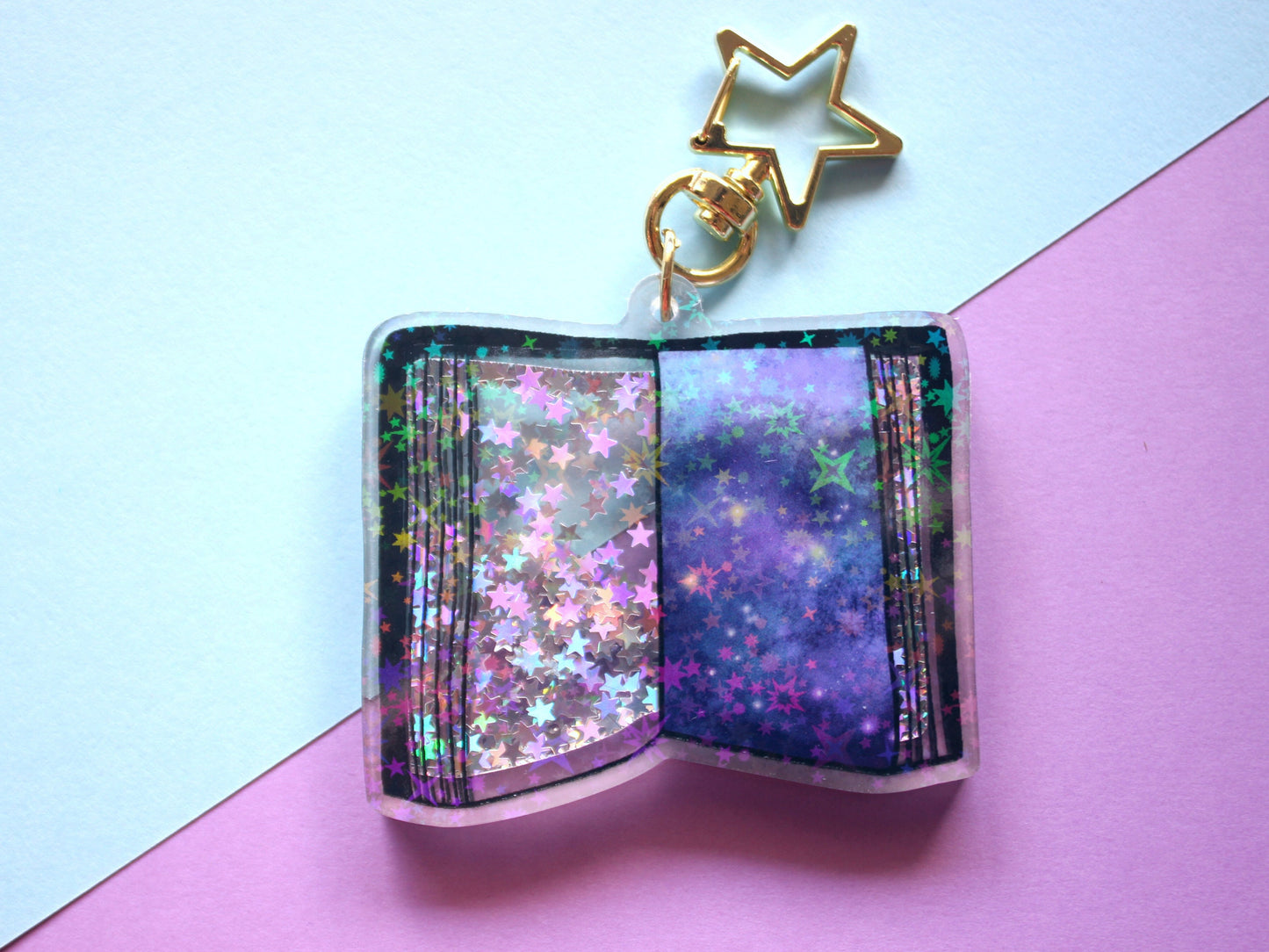 Galaxy Book Keychain | Holographic Keychains | Aesthetic Keychain