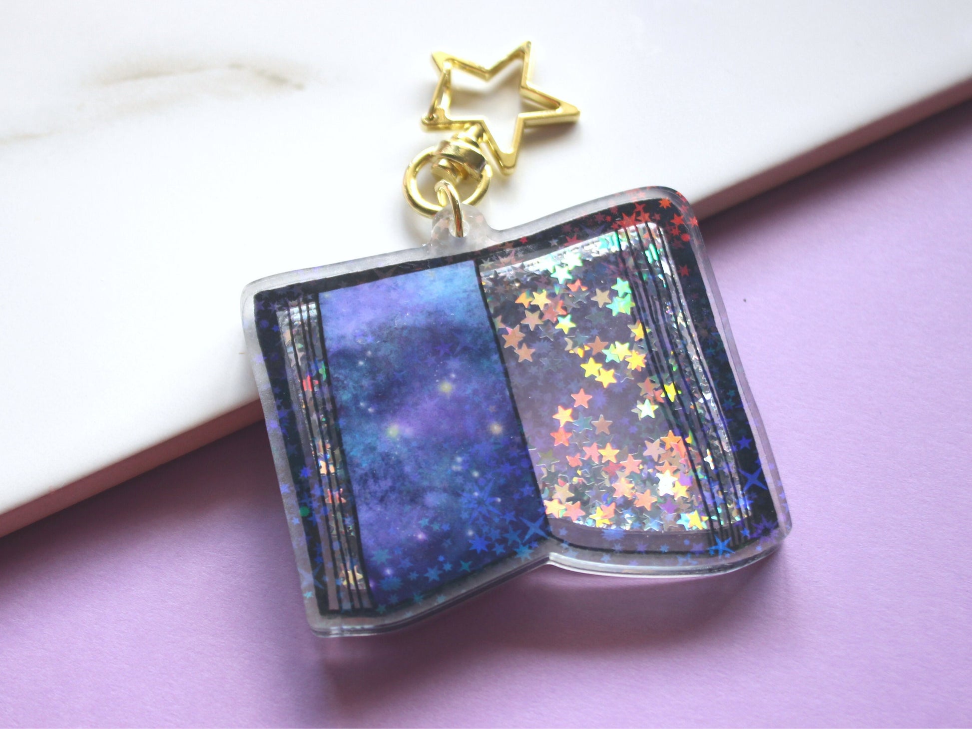 Galaxy Book Keychain | Holographic Keychains | Aesthetic Keychain