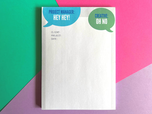 Project Manager + Creative "Oh No" Notepad | Marketing Gifts | Advertising Gifts