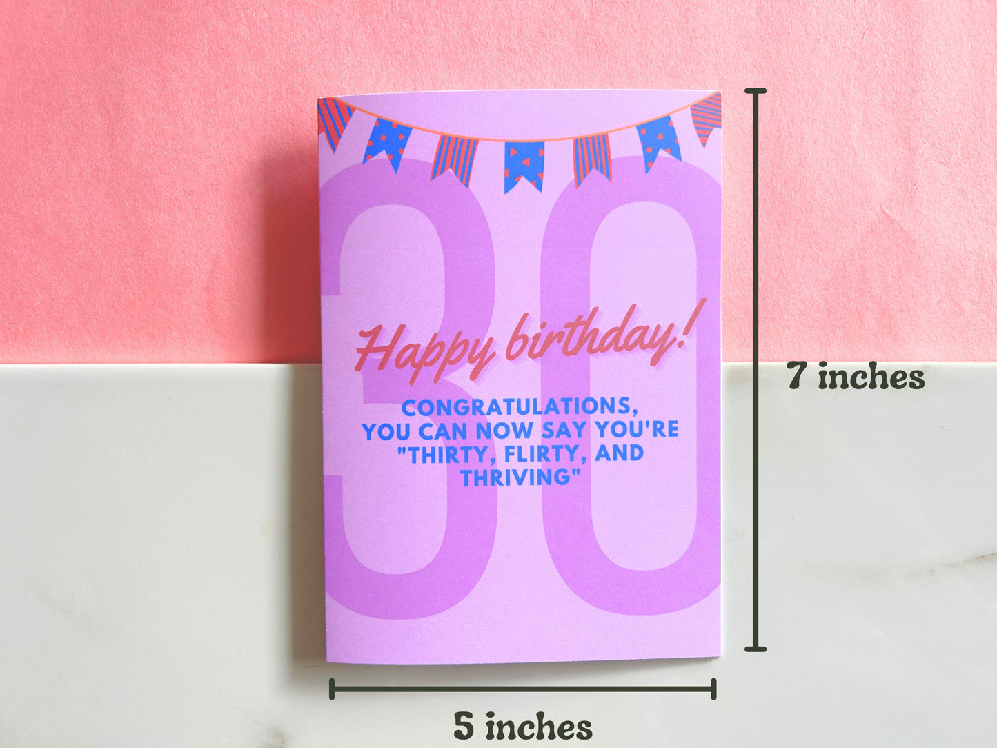 30th Birthday Card | Funny Birthday Card | 30 Birthday Gift | Thirty, Flirty, Thriving