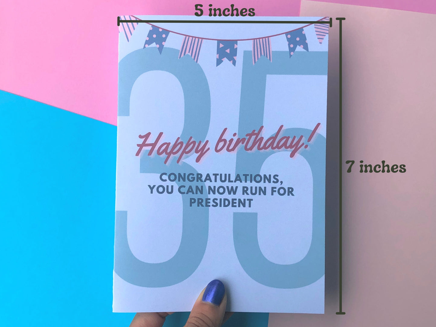 35th Birthday Card | Funny Birthday Card | 35 Birthday Gift | 35 Run For President