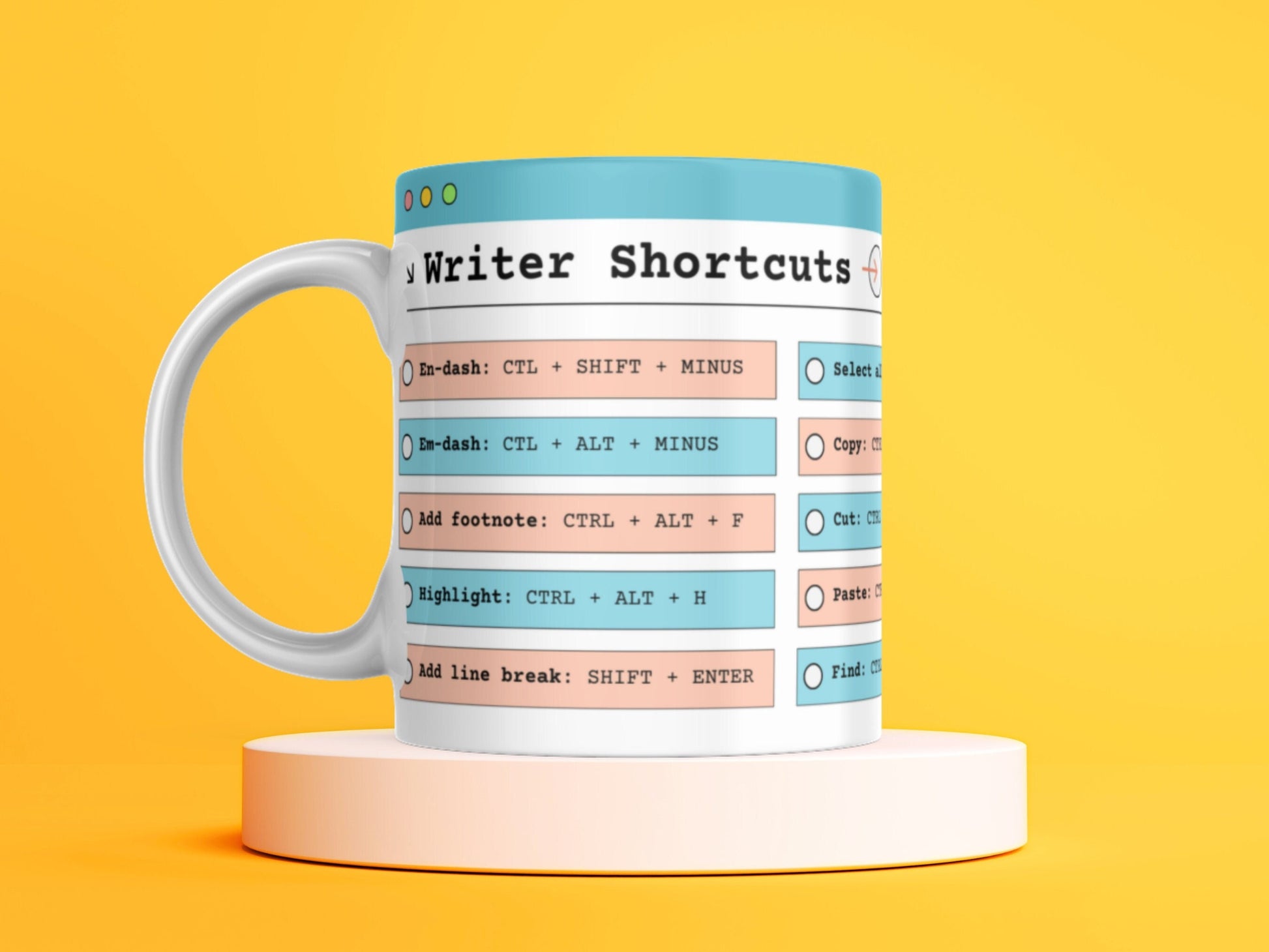 Writing Shortcuts Mugs | Writer Mug | Gifts for Writers | Coffee Mug