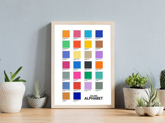 Colors Alphabet Print | Pantone Print | Aesthetic Nursery Wall Art | Playroom Decor | Aesthetic Nursery Print | Alphabet Print Download