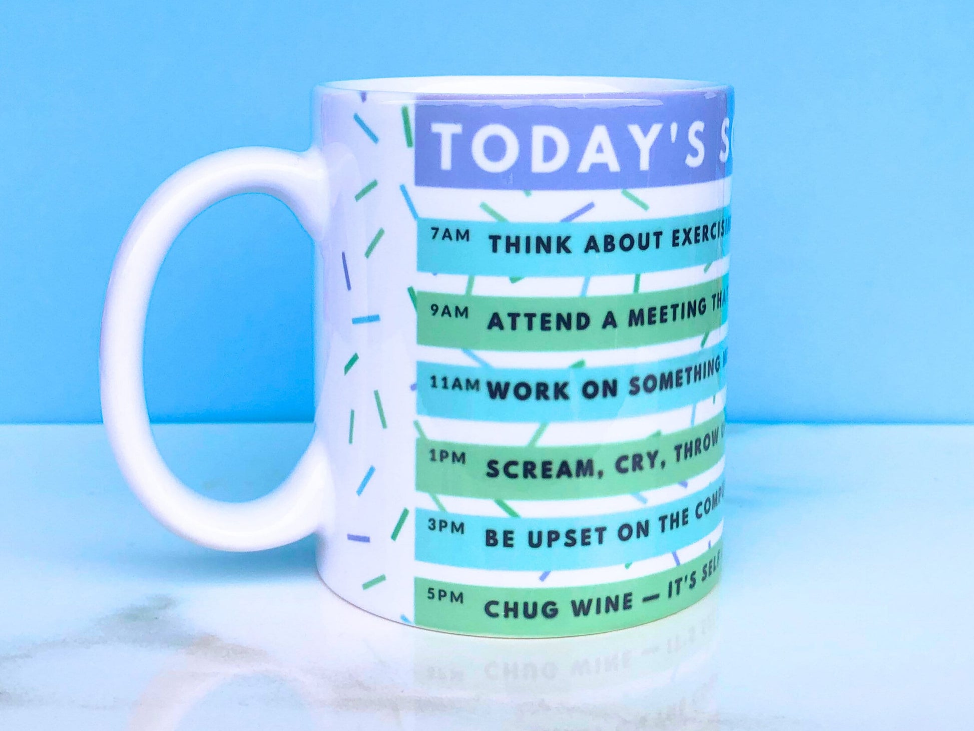 Today's Schedule Green Mug | Funny Mugs | Dark Humor Gifts | Dark Humor Mug | Coworker Gifts